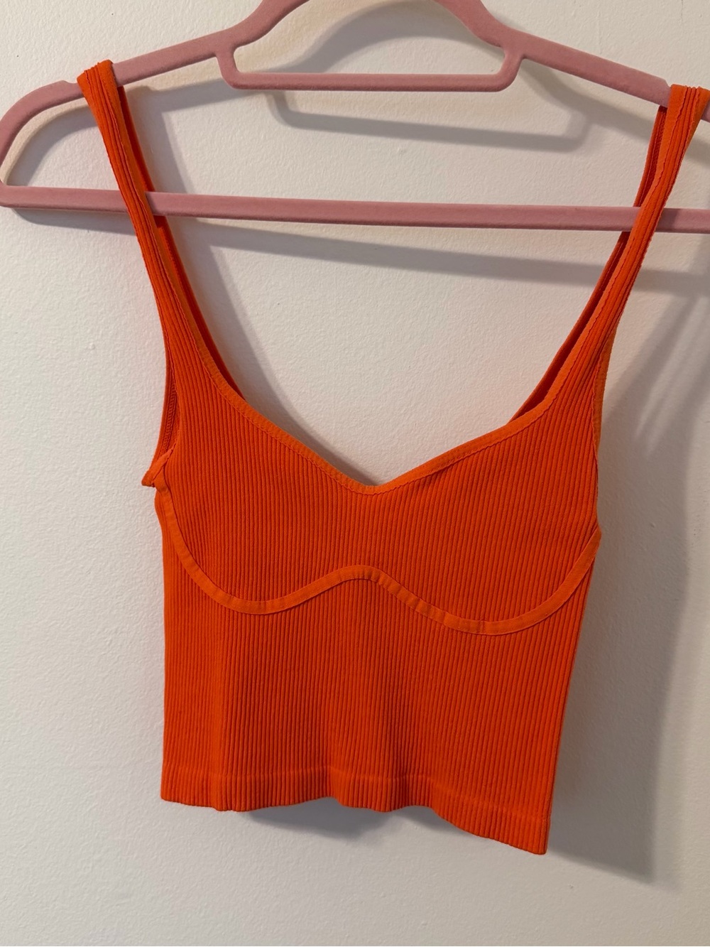 Free People Intimately Ribbed Orange Crop Tank Top XS/S